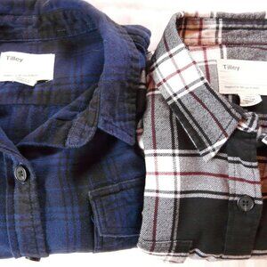 Two Ladies Large Tilley plaid Shirts